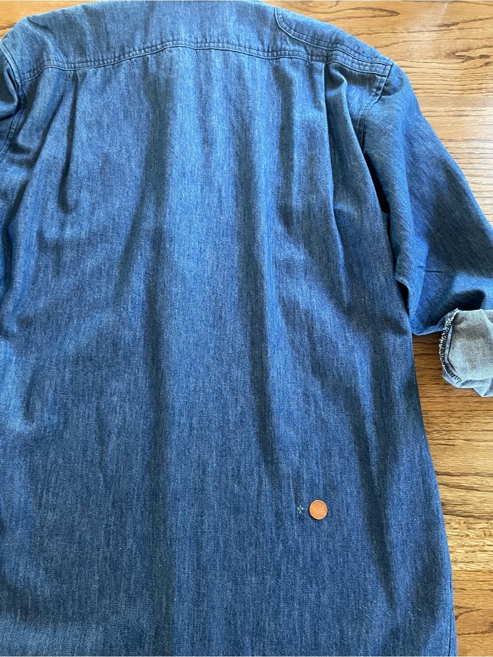Ralph Lauren Denim Midi Shirt Dress Duster in Indigo Blue Vintage 70s 80s - Picture 13 of 13